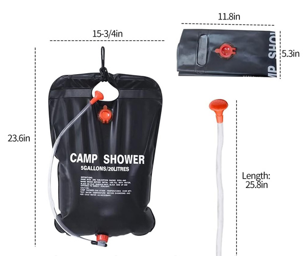Specifications & Custom Options for campiang shower bag