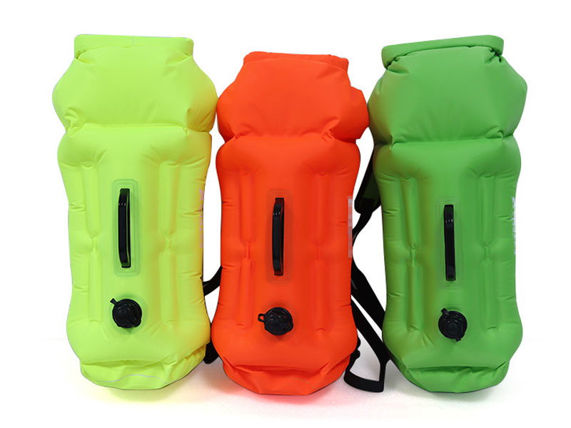 Large capacity swim buoy dry bag for open water swimmers and triathlon users